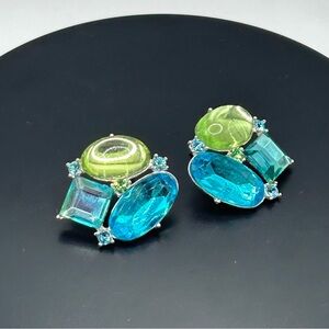 Avon - Green and Blue Stone Earrings